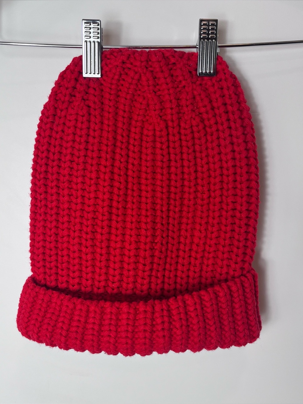 Hanna Andersson Red Knit Cuffed Beanie Size Large Chunky Youth Kids